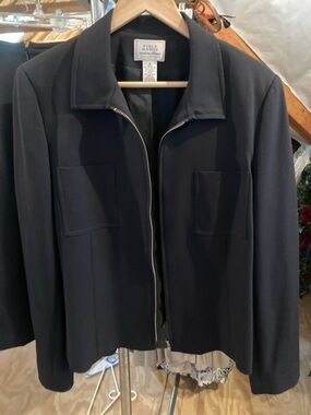 Women's Black Zip-Front Jacket and skirt